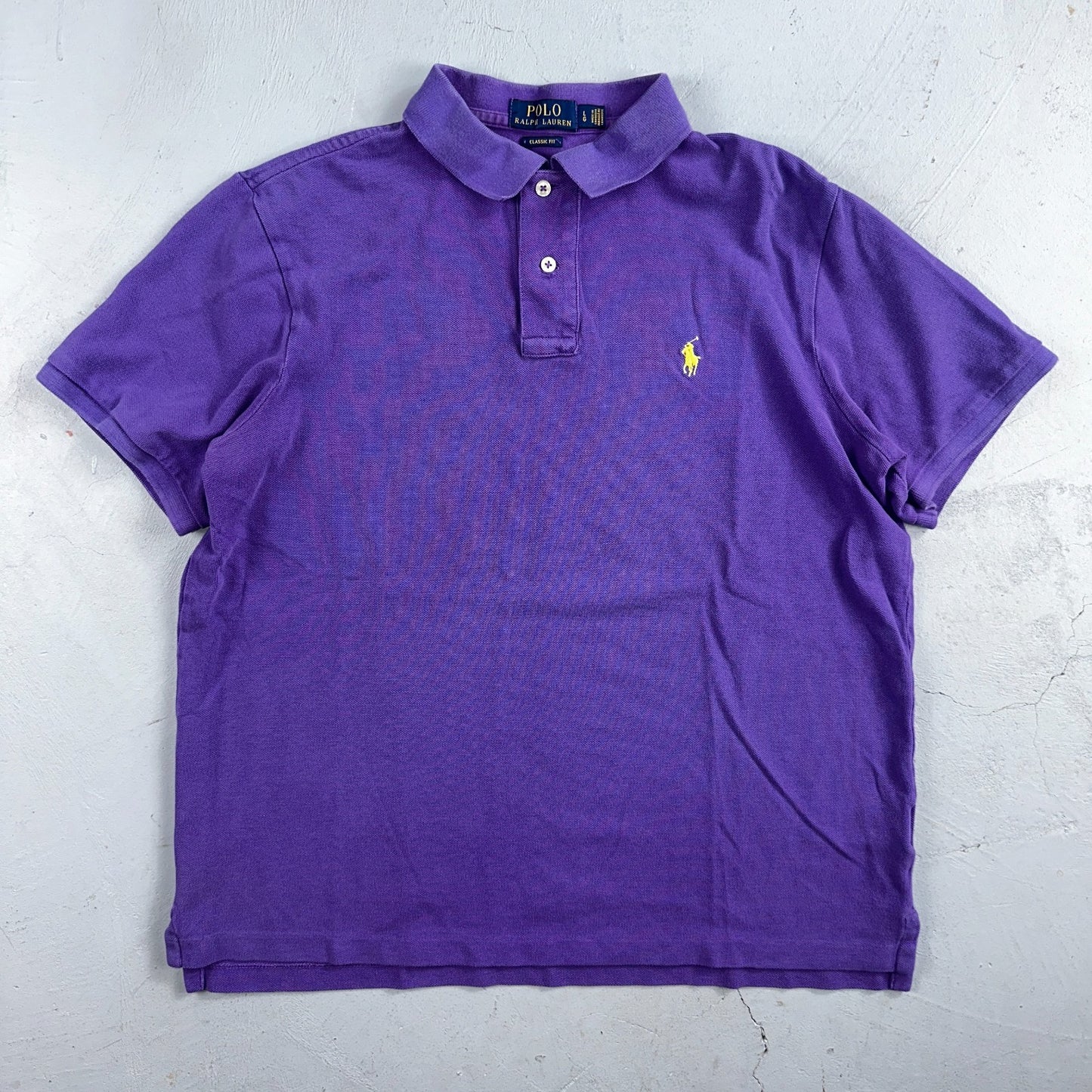 Polo Ralph Lauren Men’s Polo Shirt Purple Yellow Pony Preppy Casual Short Sleeve