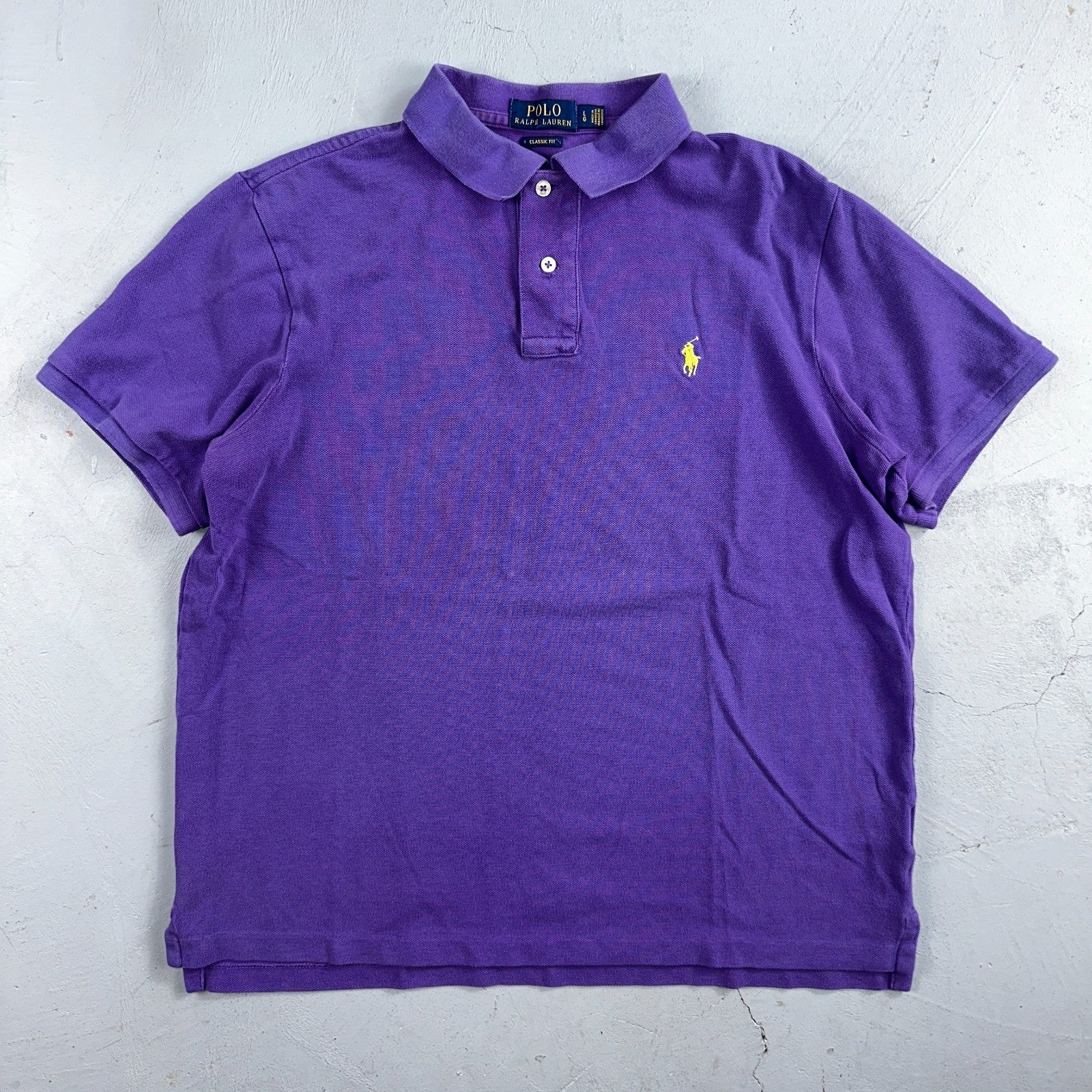 Polo Ralph Lauren Men’s Polo Shirt Purple Yellow Pony Preppy Casual Short Sleeve