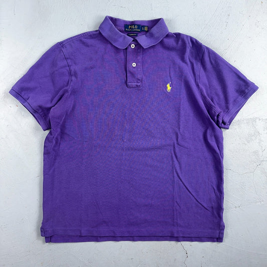 Polo Ralph Lauren Men’s Polo Shirt Purple Yellow Pony Preppy Casual Short Sleeve