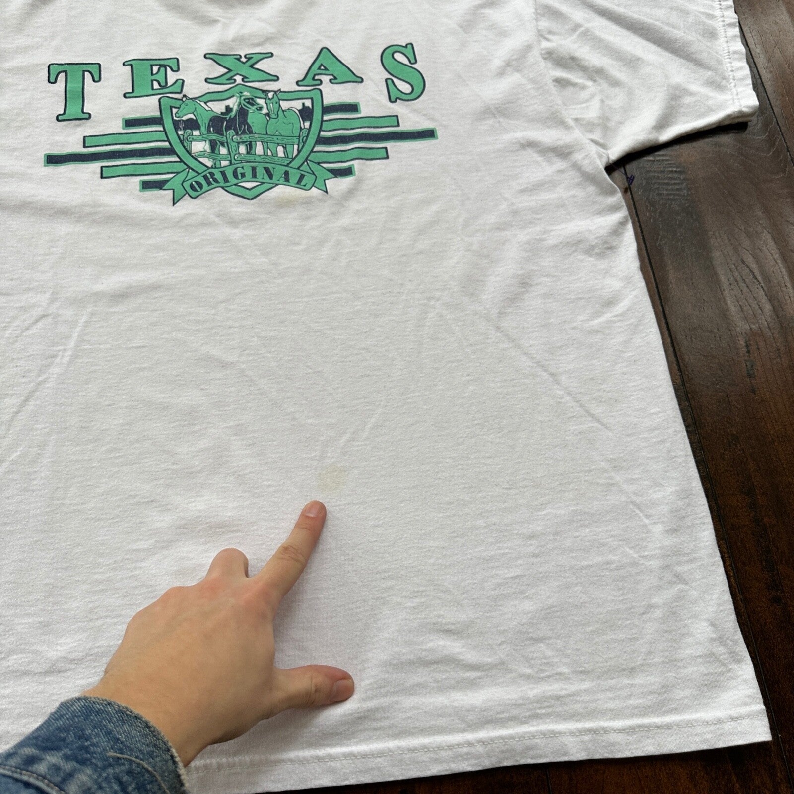Texas White America Vintage T Shirt Horses Cowboy Travel Huston Dallas Simple