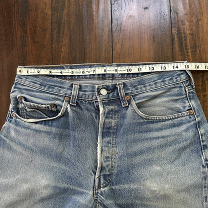 Levis Vintage 80s Redline Selvedge USA 501 XX Jeans Light Wash 33x36 Act 30x34