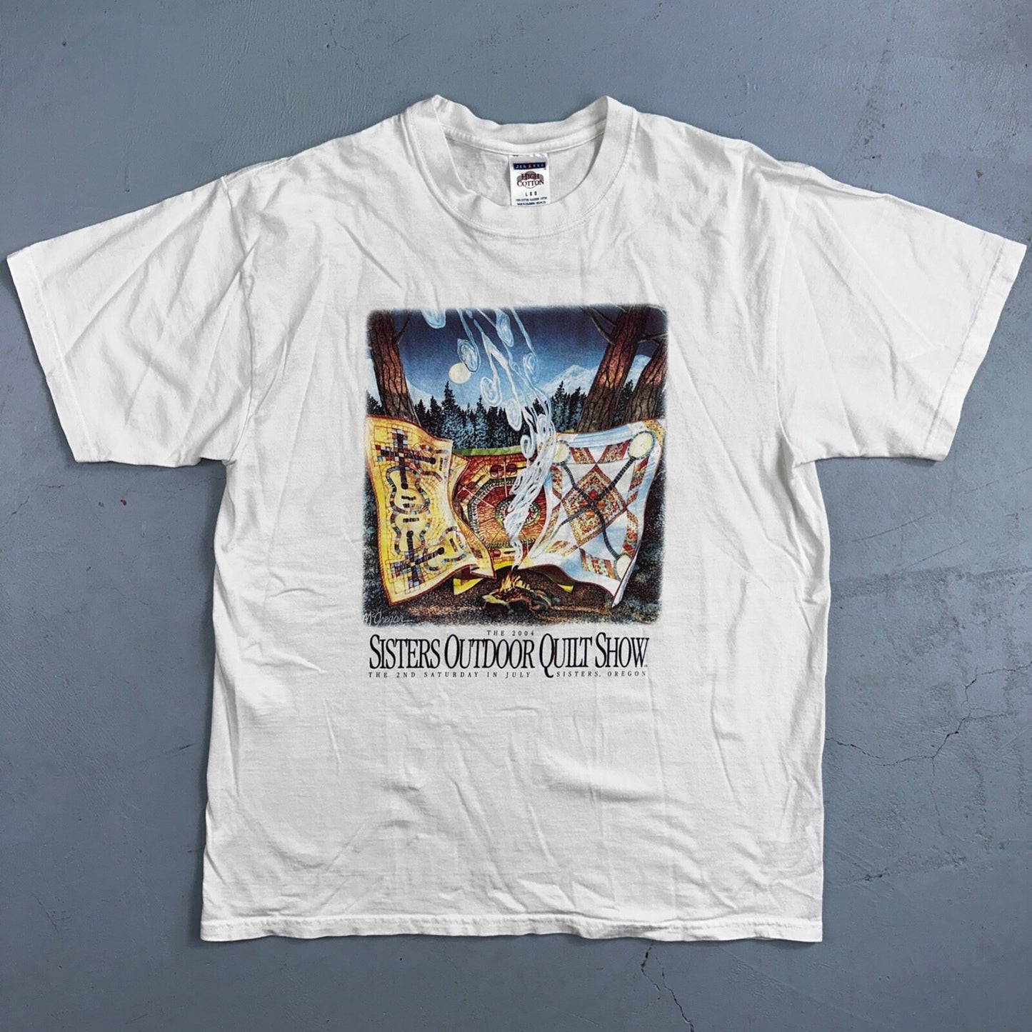 Sisters Outdoor Quilt Show VTG T Shirt Sewing Art Oregon Y2K 2004 Artsy Ladies