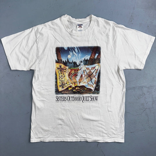 Sisters Outdoor Quilt Show VTG T Shirt Sewing Art Oregon Y2K 2004 Artsy Ladies