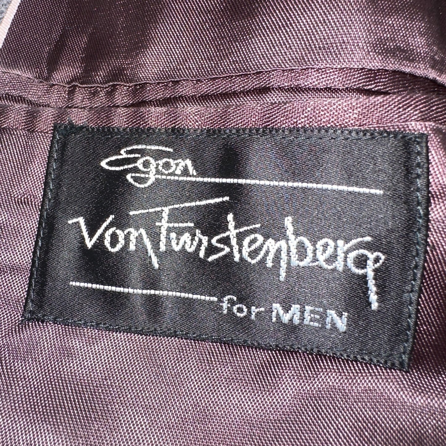 VTG Mens 2 PC Suit 41 Jacket Coat Pants Gray Rockabilly 80s Egon Von Furstenberg