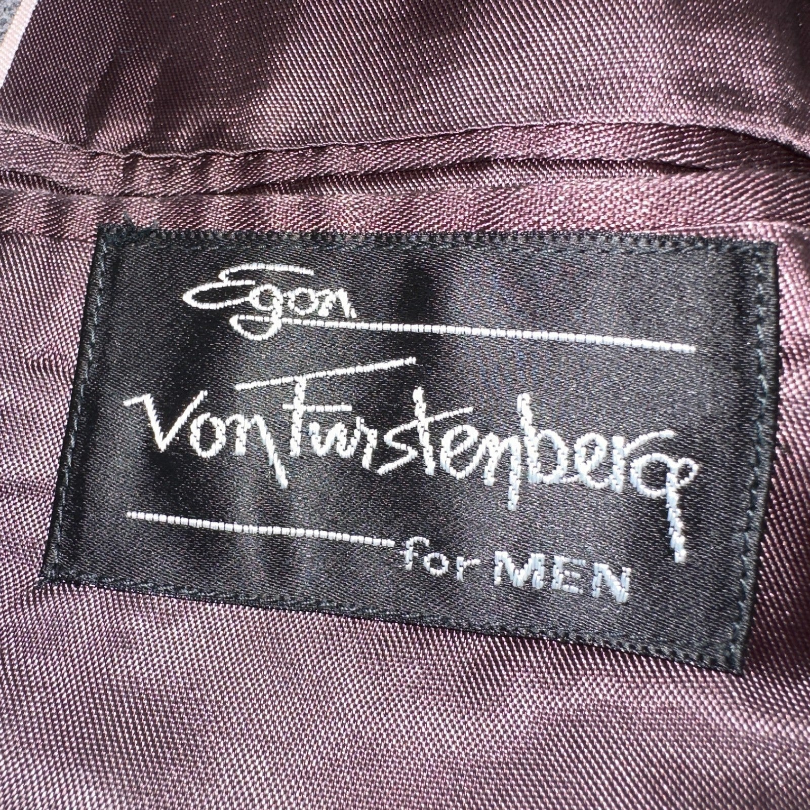 VTG Mens 2 PC Suit 41 Jacket Coat Pants Gray Rockabilly 80s Egon Von Furstenberg