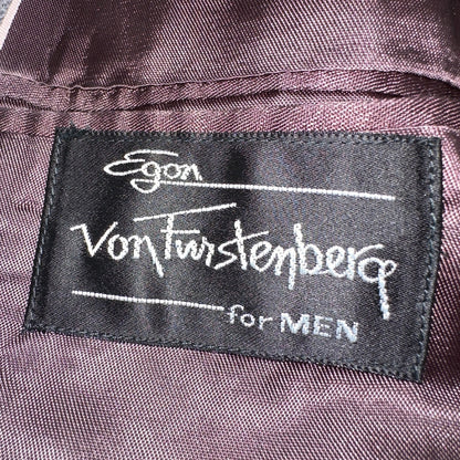 VTG Mens 2 PC Suit 41 Jacket Coat Pants Gray Rockabilly 80s Egon Von Furstenberg