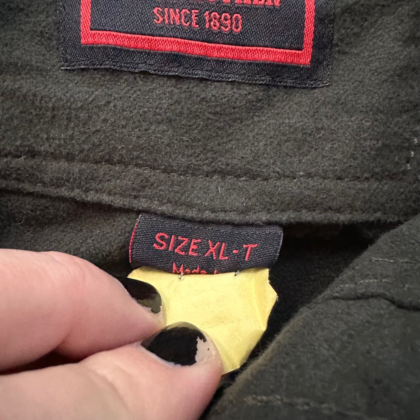 Five Brother Tallman Heavy Flannel Chamois Hunting Shirt Green Olive XL Tall VTG