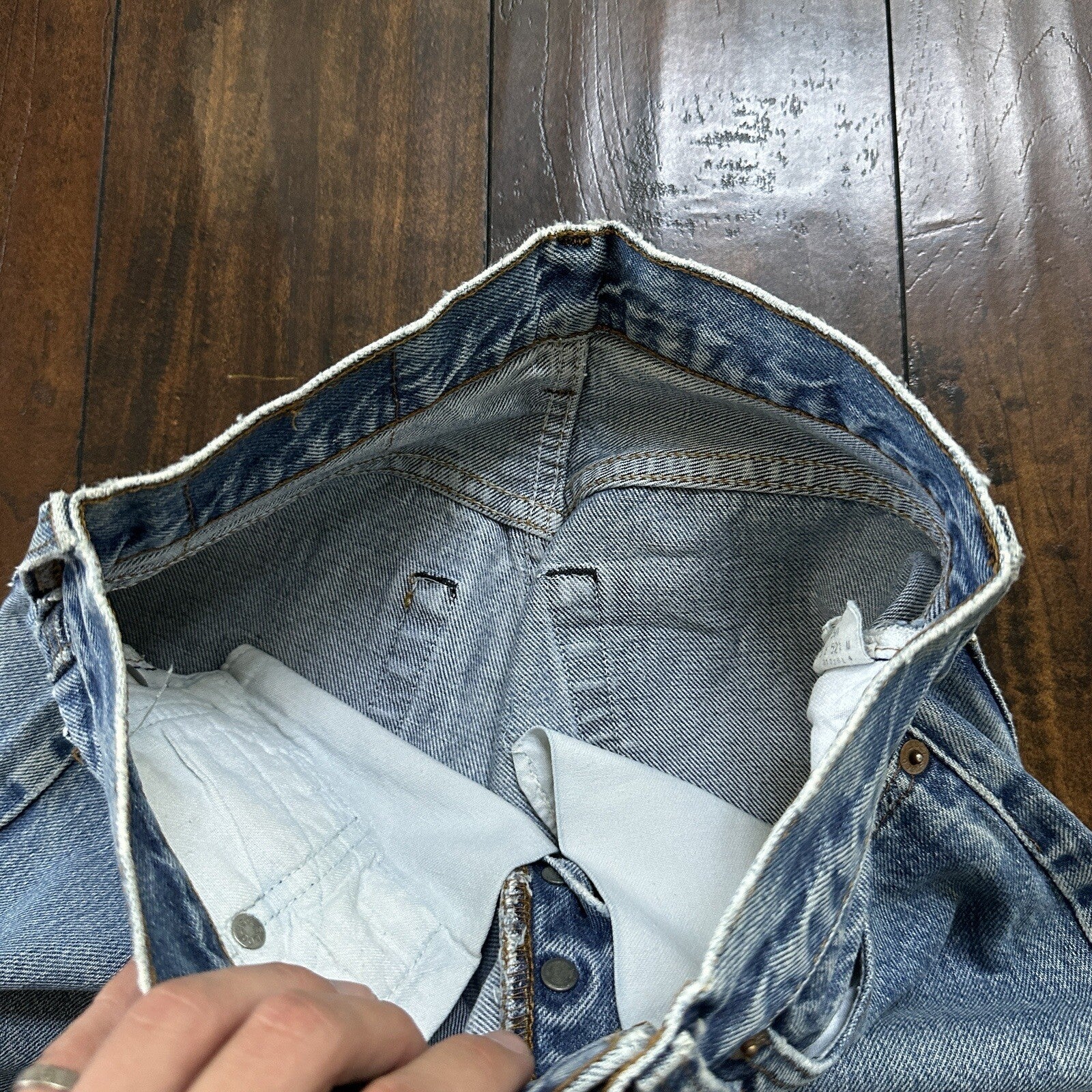 Levis Vintage 80s Redline Selvedge USA 501 XX Jeans 66 70s Light 27x36 Act 25x27