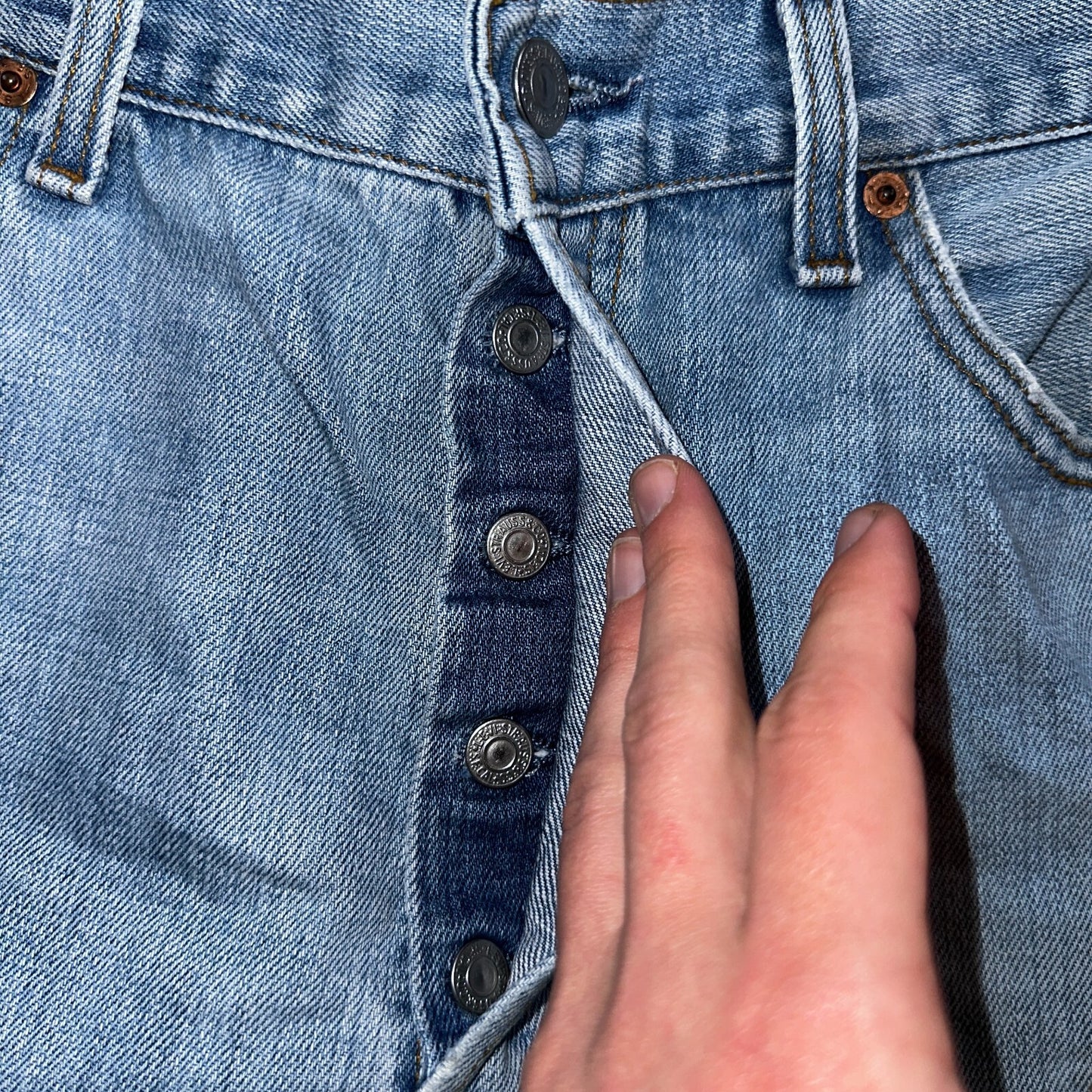 Levis 501 Vintage Y2K XX Straight Leg Jeans Blue Light Wash 34x34 Act 32x31