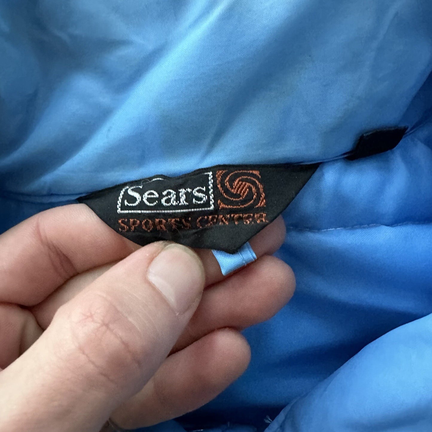 Vtg Sears Western Outdoor Wear Puffer Vest Snap Baby Blue 70s 80s Boxy XL