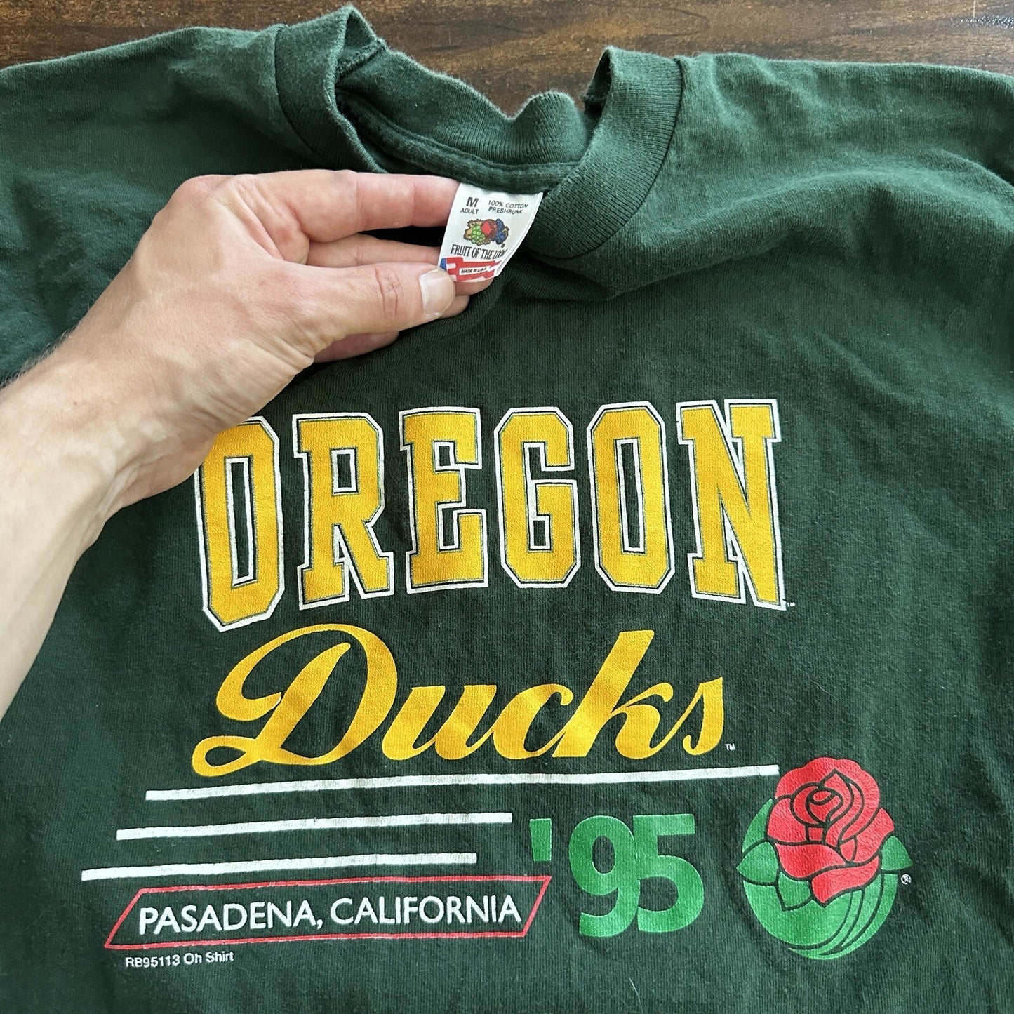 VTG Oregon Ducks Rosebowl 1995 T Shirt California Flea Market 90s Long Sleeve