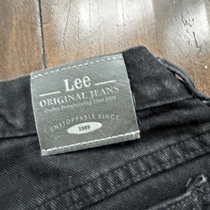 Vintage Lee Original Jeans Women's Long Black High Rise Tapered Capri 26x25 90s