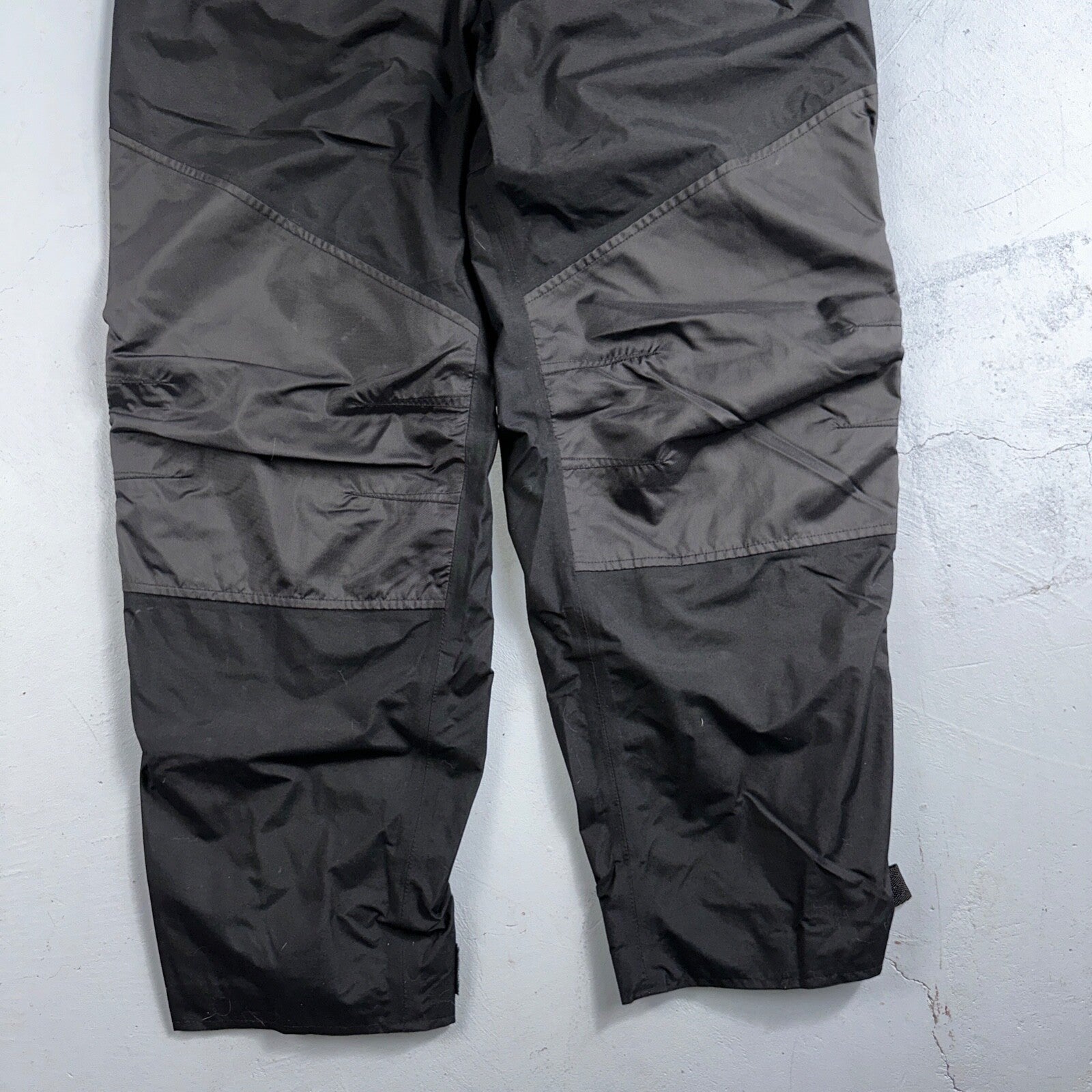 Cabelas Black Lined Mens Pants Rain Pants XL Reg Golf Double Knee Nylon