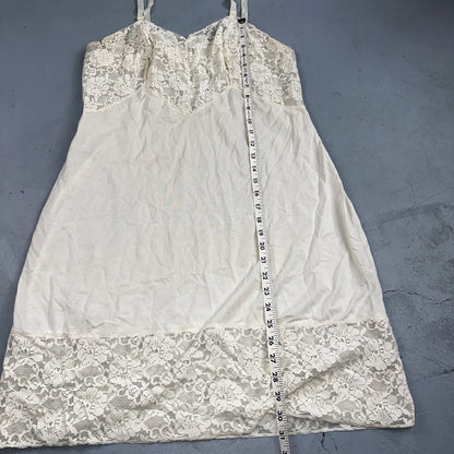 VTG 1960s Aristocraft Lingerie Slip Dress Sleepwear Full Sweep Nightgown Lace