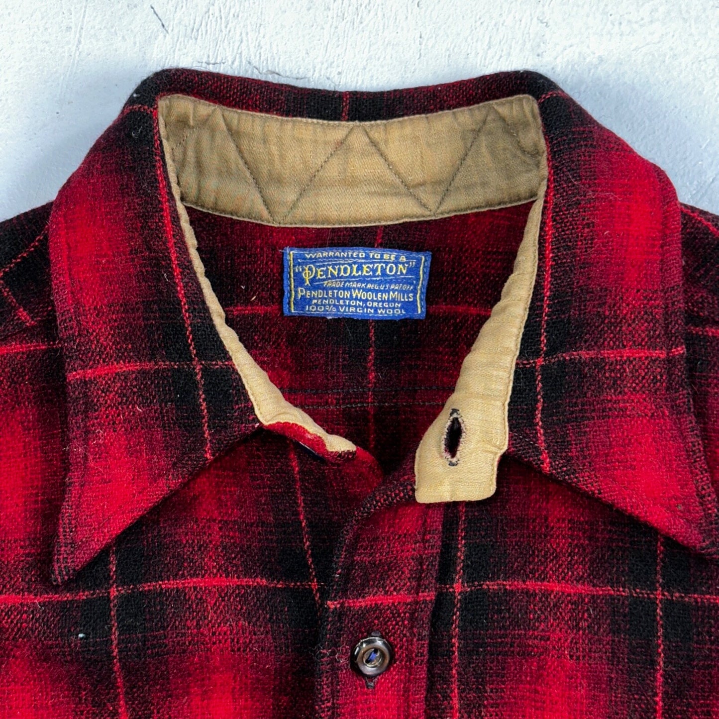 Pendleton 1930s VTG Wool Shirt Jacket Long Sleeve Flannel Buffalo Plaid 30s 40s