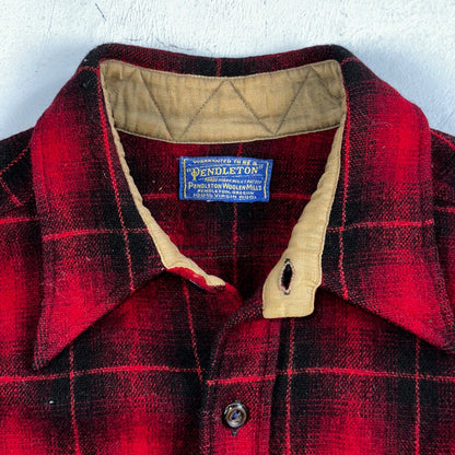 Pendleton 1930s VTG Wool Shirt Jacket Long Sleeve Flannel Buffalo Plaid 30s 40s