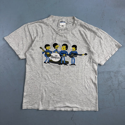 Beatles Rock Band 1997 VTG T Shirt 90s Gray Thrashed Music Grunge 1960s