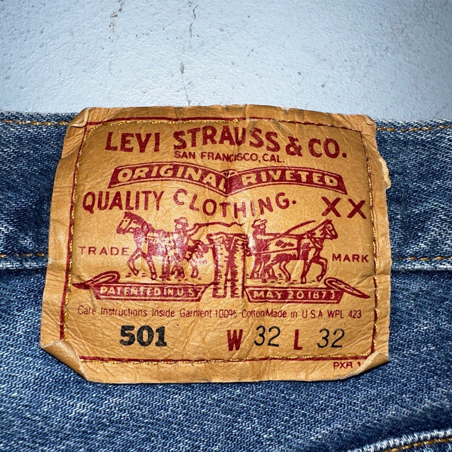Levis 501 Vintage 80s USA XX Shorts Cut Off Blue Light Wash 32x32 Act 31x6