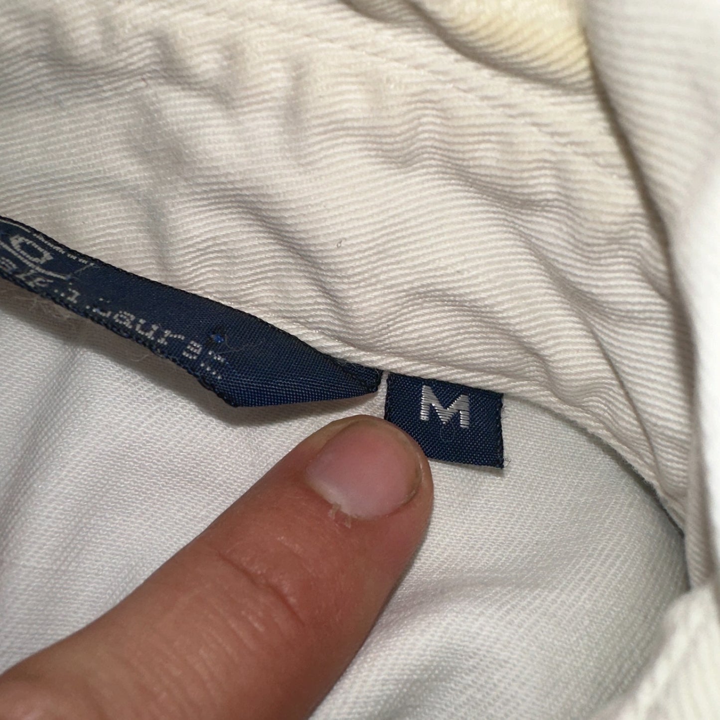 Vintage Polo Ralph Lauren Harrington Jacket White Cotton Size M USA Crop Fit