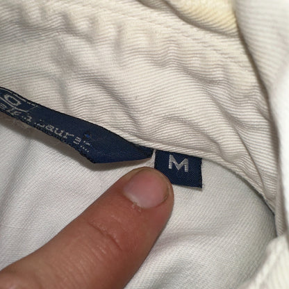 Vintage Polo Ralph Lauren Harrington Jacket White Cotton Size M USA Crop Fit