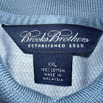BROOKS BROTHERS Polo Shirt Mens 2XL Blue Cotton Performance Polo Shirt Golf
