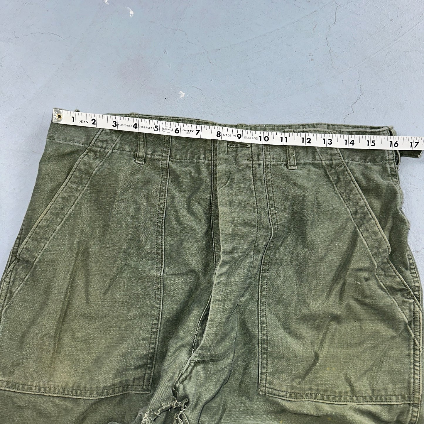 Vintage 1960s 70s Vietnam OG 107 Fatigue Pants 60s Missing Button Fly Act 32x31