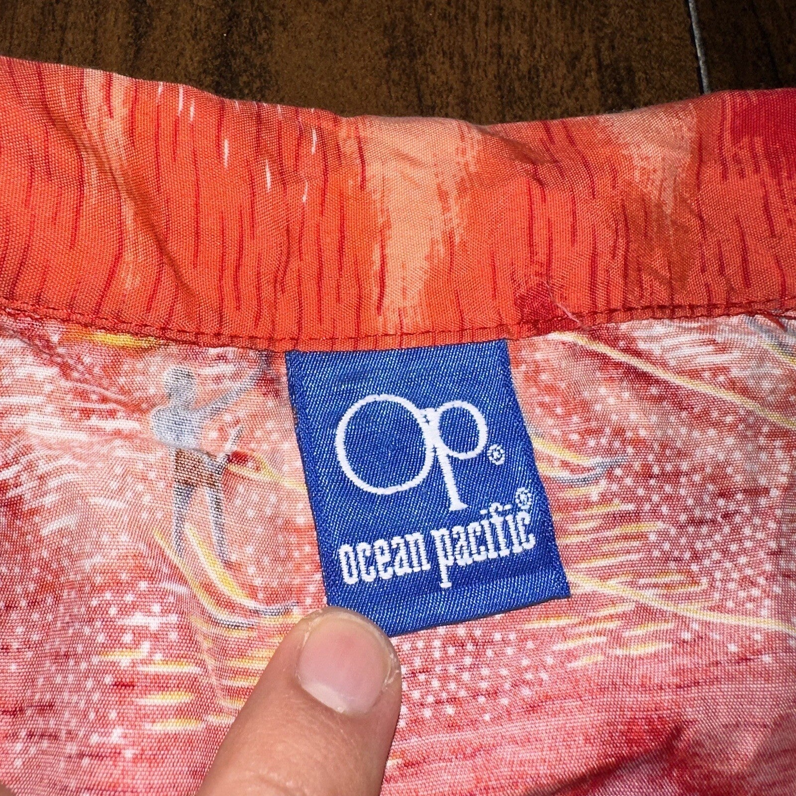 VTG OCEAN PACIFIC OP SHIRT HAWAIIAN ALOHA Rare 80s 70s Red All Over Print Crazy