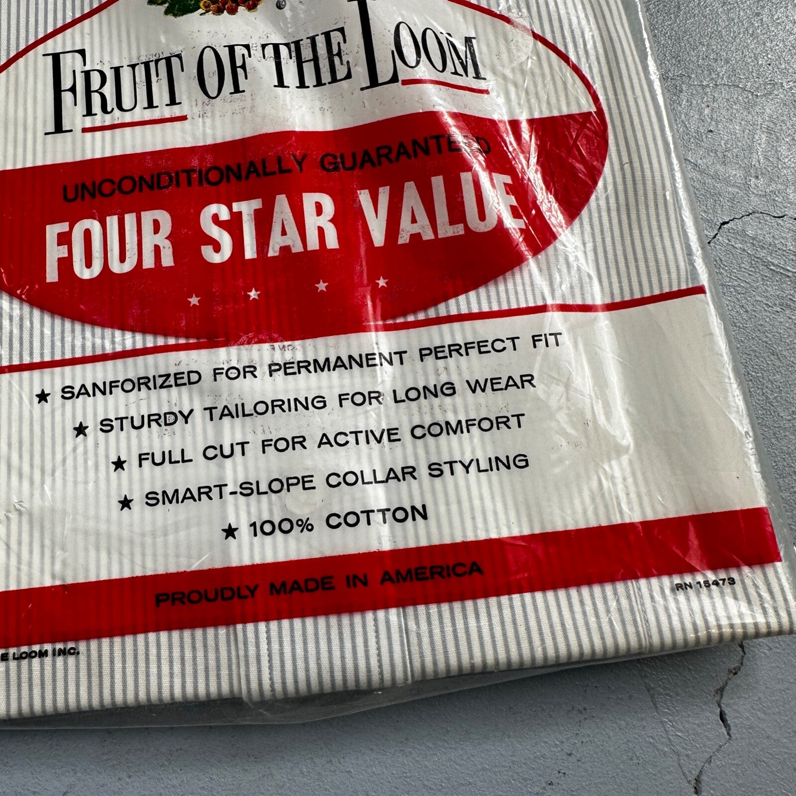 VTG Fruit of the Loom Sanforized Button Up Shirt Mens 1950s 14 NOS Rockabilly