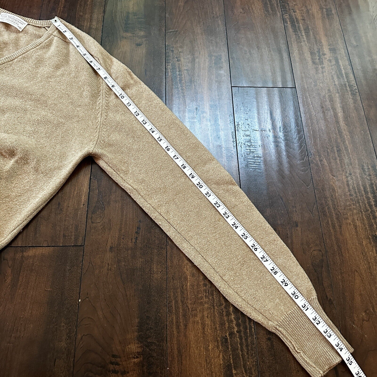 Norm Thompson 100% Cashmere 2-Ply Crew Neck Sweater Size 44 Scotland Beige