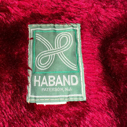 Haband Jacket Mens Red Barn Chore Puffer Coat Hood Zip Up Scovill 70s Fur Lined