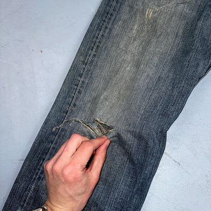 Levis 501 Vintage Y2K XX Straight Leg Jeans Blue Med Wash 33x34 Act 33x33