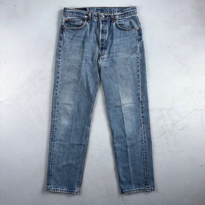Levis 501 Vintage 90s USA XX Straight Leg Jeans Blue Light Wash 35x34 Act 31x30