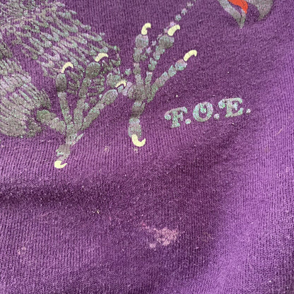 Bald Eagle Hologram Shiny Pearl Vintage 90s Sweatshirt Jumper Purple FOTL USA