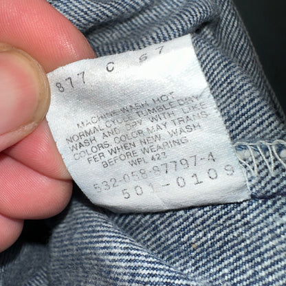 Levis 501 Vintage 90s USA XX Straight Leg Jeans Blue Med Wash 31x34 Act 29x32