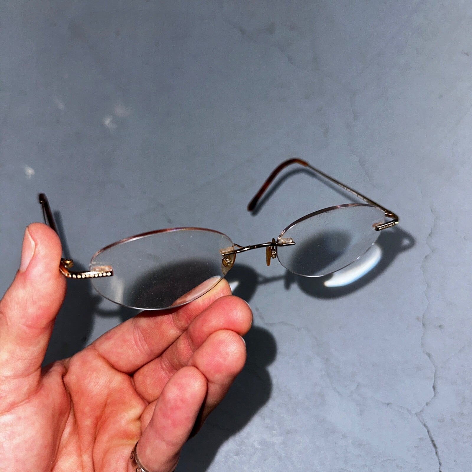 Safilo Design SD 3100 RX500 Eyeglasses Frames Rimless Titanium Gold 00-17-135