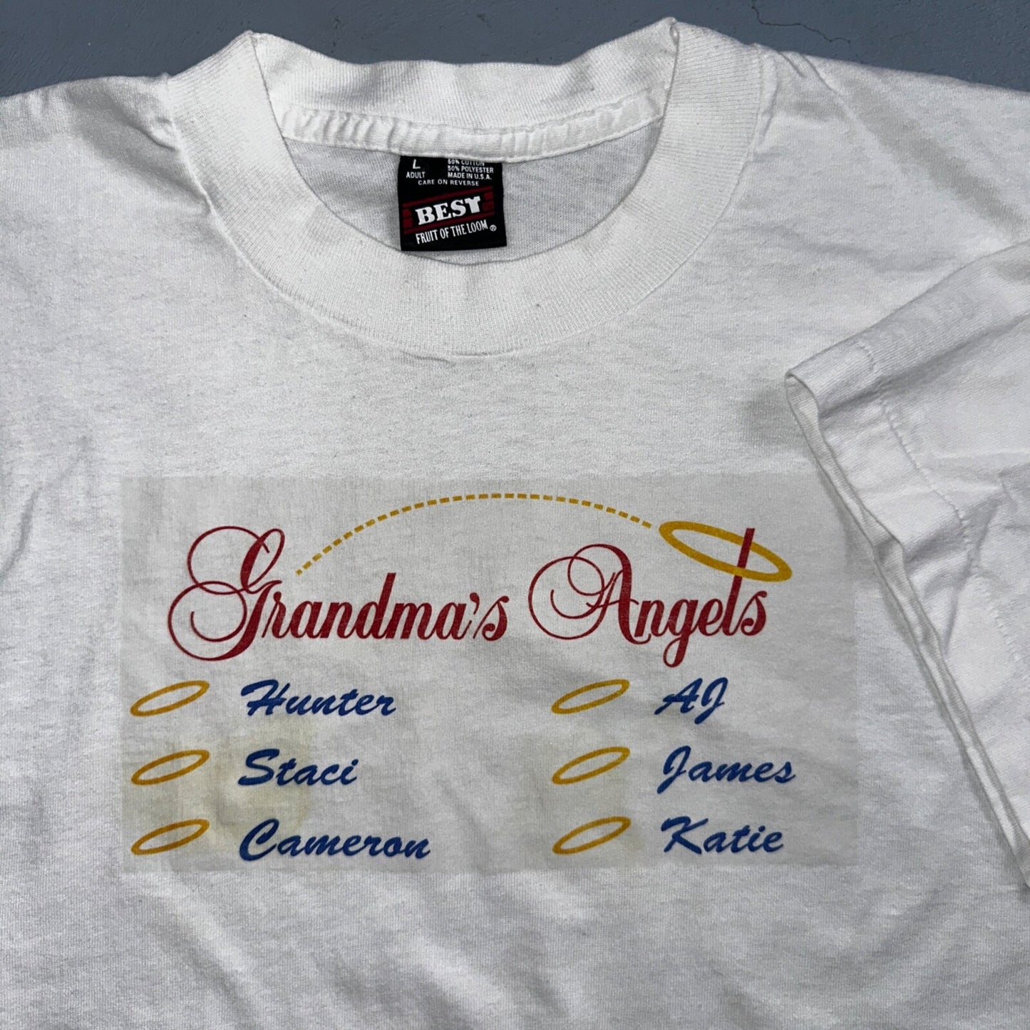 Grandmas Angels 90s VTG T Shirt Wild Sick Death Jesus Heaven Pray RIP Single Rap