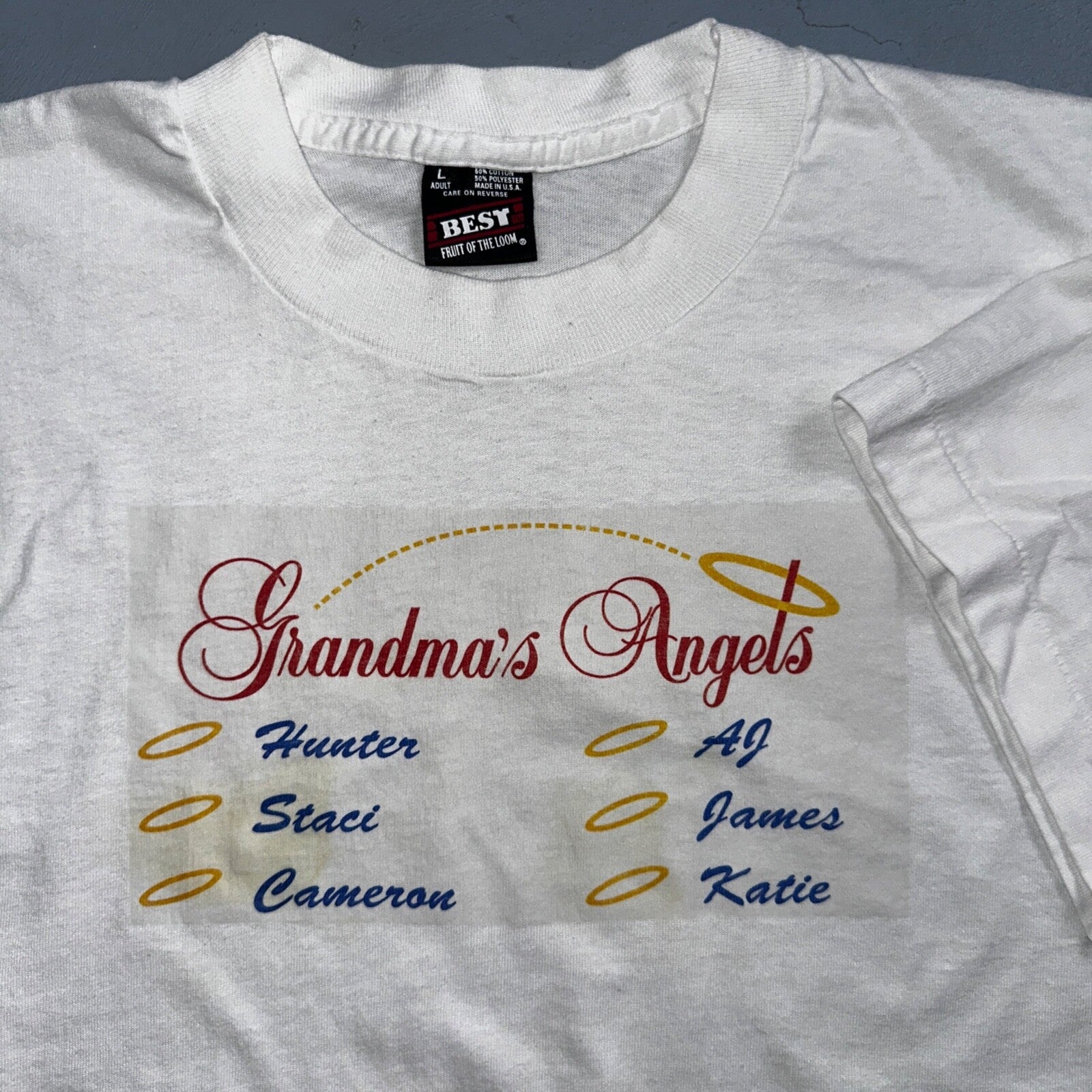 Grandmas Angels 90s VTG T Shirt Wild Sick Death Jesus Heaven Pray RIP Single Rap