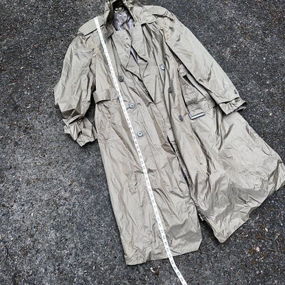 VTG 1958 US Army Mans Raincoat Nylon Taupe Shade 179 Military Uniform Mens 38L