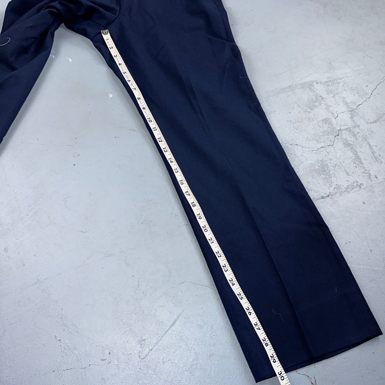 Vintage DPSC Air Force Pants Mens 30R Navy Blue Wool Blend Trouser 28x30 90s