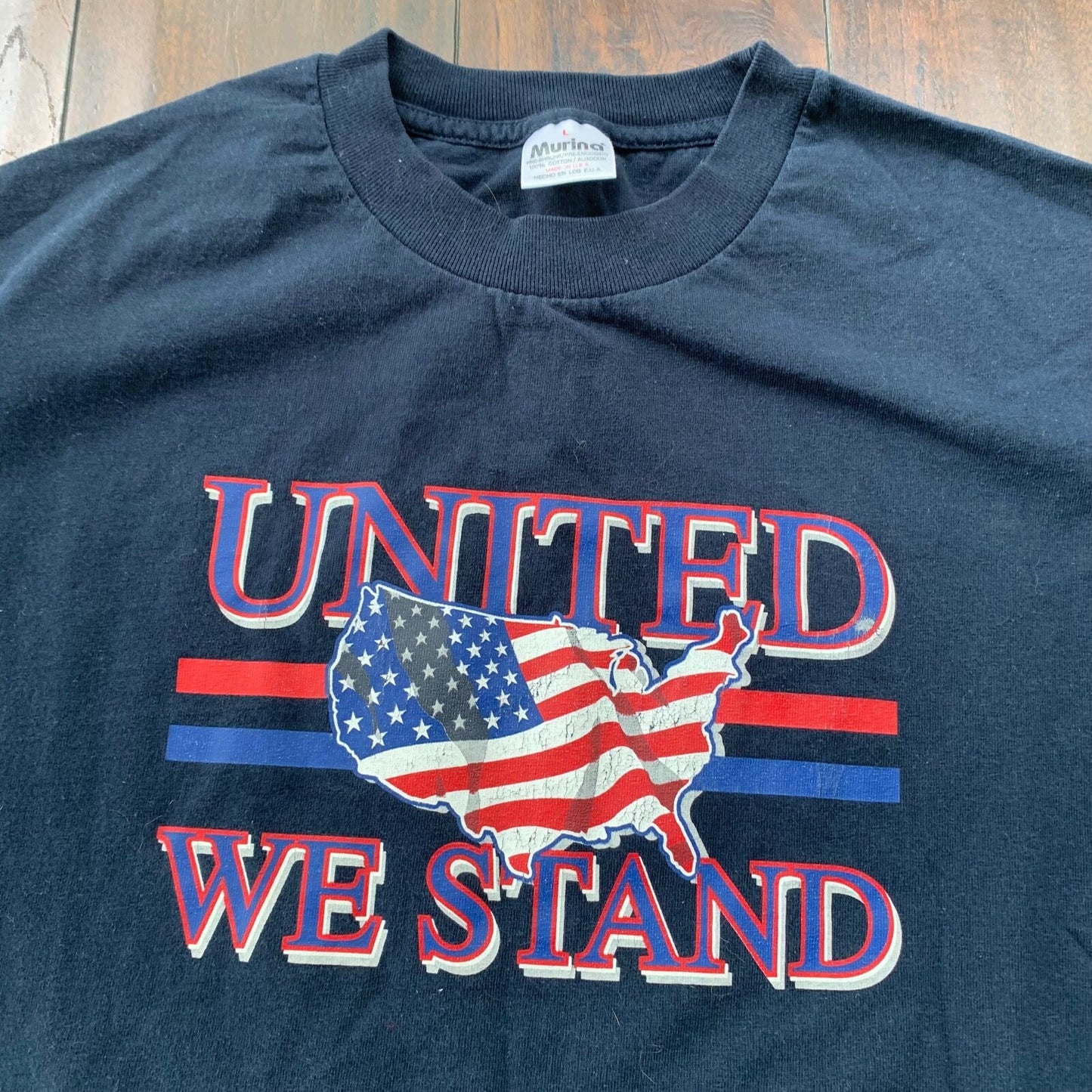 USA United We Stand Vintage T Shirt America Country Love Rap Eagle Flag Music