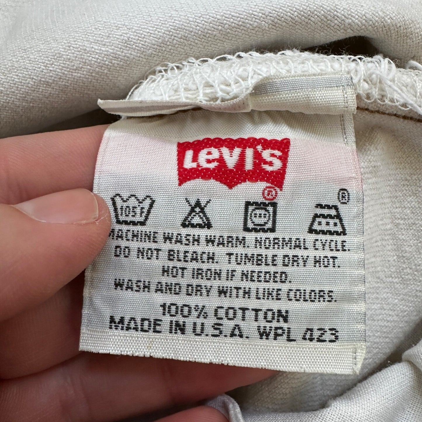 VTG 90s Levis 501 Button Fly 32x32 USA Tag Jeans Straight Wash White Act 30x31