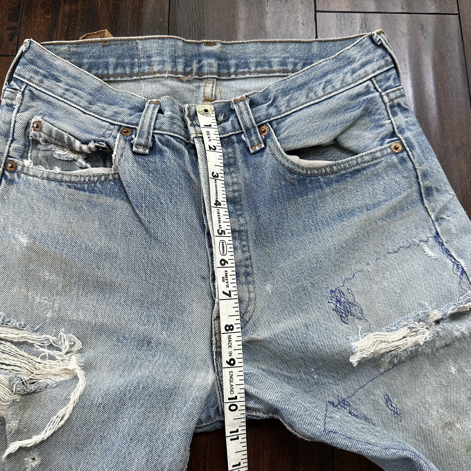 Levis Vintage 80s Redline Selvedge USA 501 XX Jeans 66 70s Light 30x36 Act 27x30