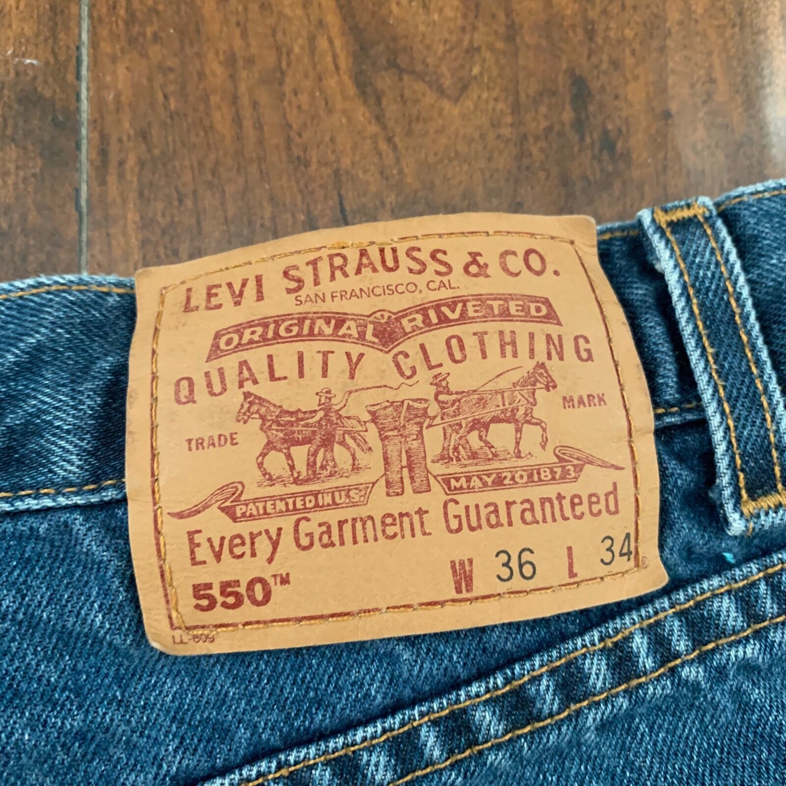 Levis 550 Vintage 90s Relaxed Fit Blue Denim Jeans Size 36X34 Act 33x32