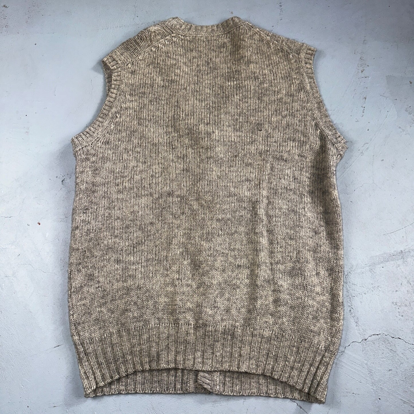 VTG Cranmore 100% Shetland Wool Mens Sweater Vest Size XL Gray Cable Knit Button