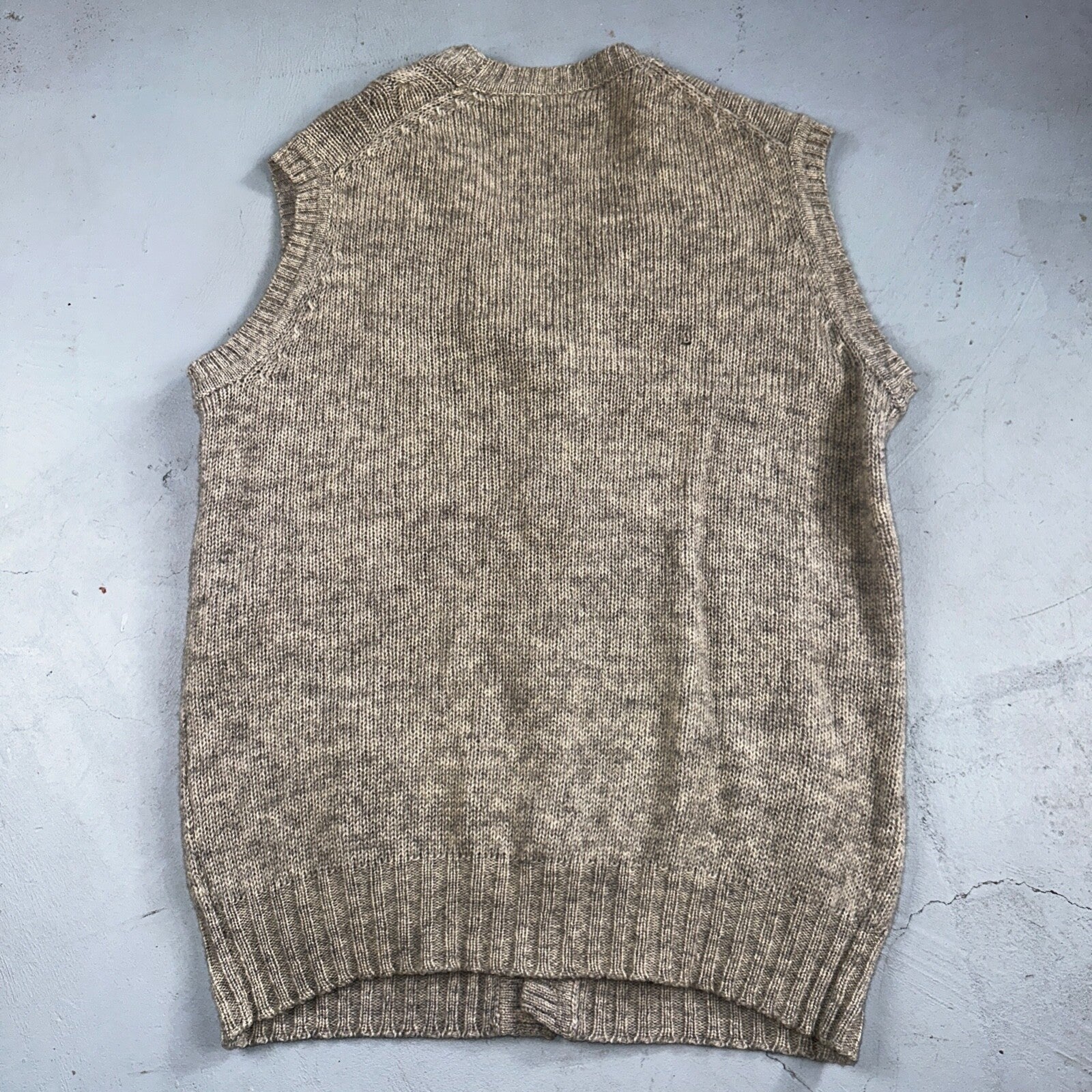 VTG Cranmore 100% Shetland Wool Mens Sweater Vest Size XL Gray Cable Knit Button