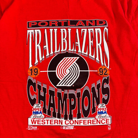 Portland Trail Blazers 1992 NBA Finals T-Shirt VTG Western Conference USA Salem