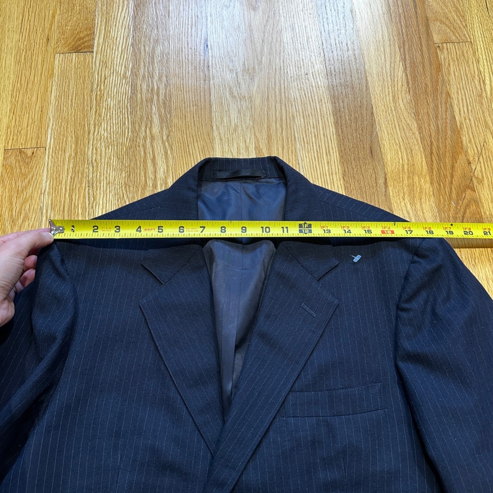 1960s 1970s Navy USA Sport Jacket VTG Mens Suit 46 Rockabilly Stripe Plaid