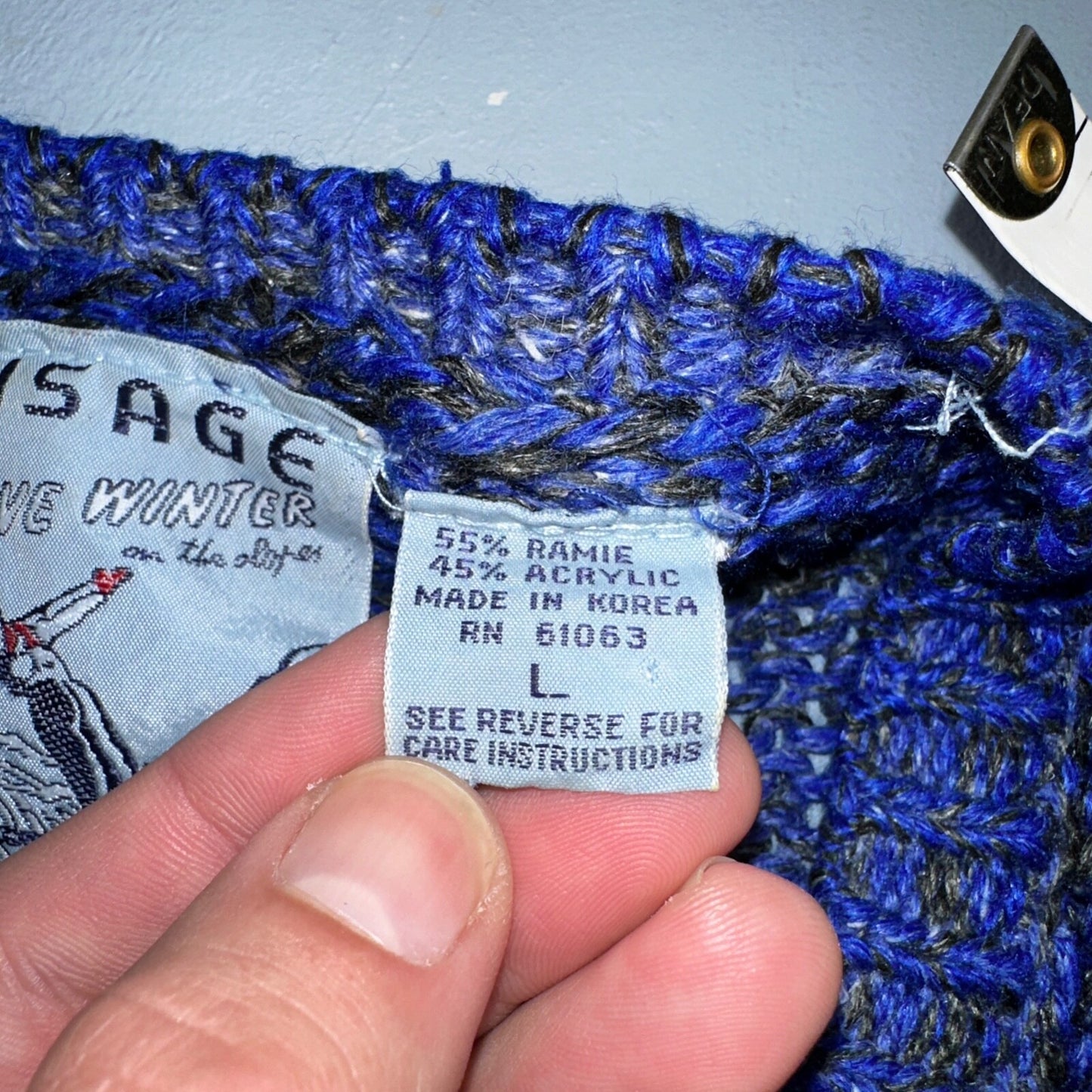 Visage Winter Womans Cardigan Knit Sweater Cozy 80s Active Winter Ramie Purple