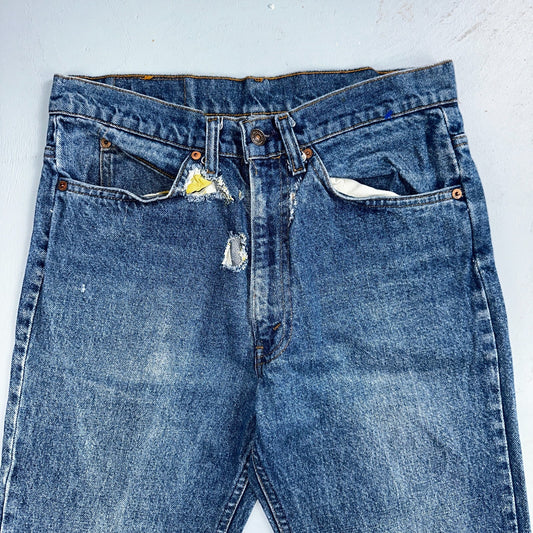 Levis 517 Vintage 80s USA Orange Tab Bootcut Flare Blue Worn Jeans Act 31x30