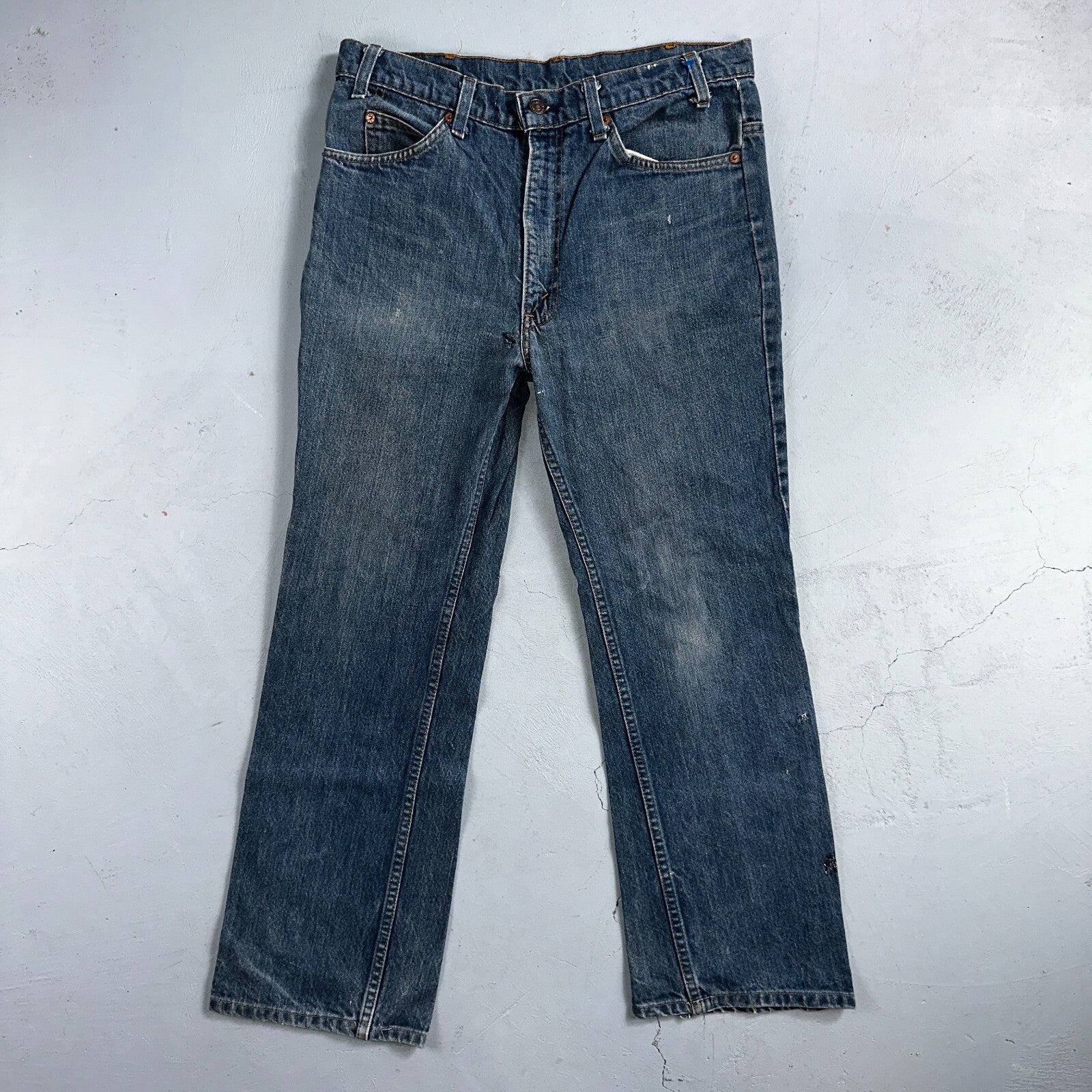 Levis 517 Vintage 80s USA Orange Tab Bootcut Flare Blue Worn Jeans Act 32x26